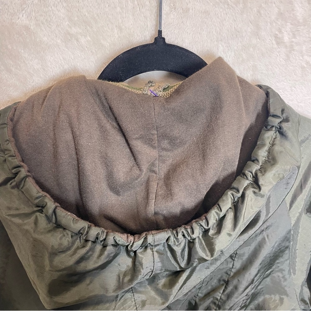 Vintage Free People military green jacket sweater knit trim womens small boho - Picture 4 of 11